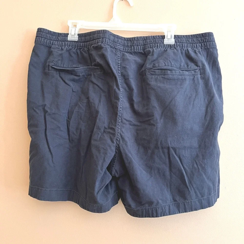 Abercrombie & Fitch Mens XXL Navy Blue Stretch Drawstring Elastic Waist Shorts